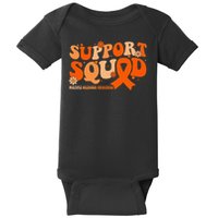 Support Squad Orange Ribbon Multiple Sclerosis Awareness Ms Baby Bodysuit