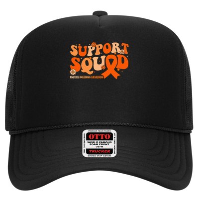 Support Squad Orange Ribbon Multiple Sclerosis Awareness Ms Trucker Hat