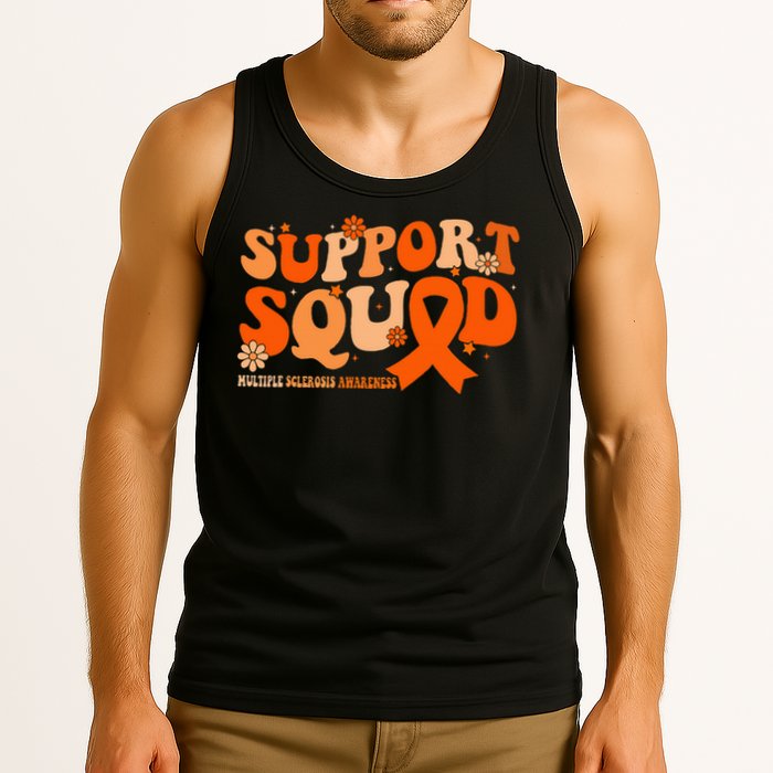 Support Squad Orange Ribbon Multiple Sclerosis Awareness Ms Tank Top