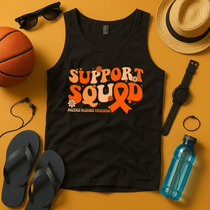 Support Squad Orange Ribbon Multiple Sclerosis Awareness Ms Tank Top