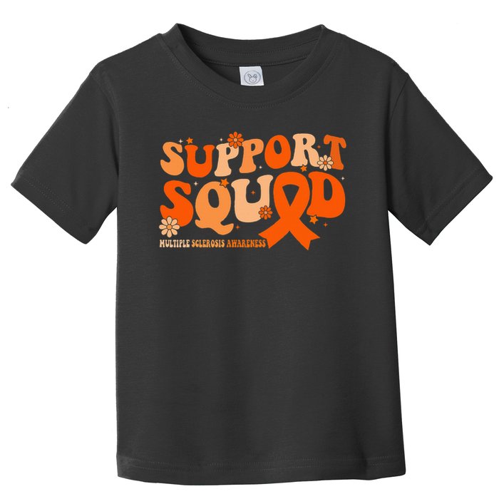 Support Squad Orange Ribbon Multiple Sclerosis Awareness Ms Toddler T-Shirt