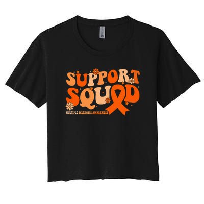 Support Squad Orange Ribbon Multiple Sclerosis Awareness Ms Crop Top