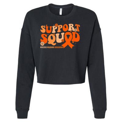 Support Squad Orange Ribbon Multiple Sclerosis Awareness Ms Cropped Pullover Crew