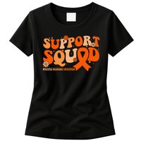 Support Squad Orange Ribbon Multiple Sclerosis Awareness Ms Womens T-Shirt