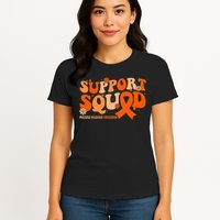 Support Squad Orange Ribbon Multiple Sclerosis Awareness Ms Womens T-Shirt