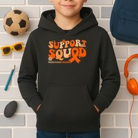 Support Squad Orange Ribbon Multiple Sclerosis Awareness Ms Kids Hoodie