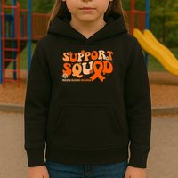 Support Squad Orange Ribbon Multiple Sclerosis Awareness Ms Kids Hoodie