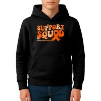 Support Squad Orange Ribbon Multiple Sclerosis Awareness Ms Kids Hoodie