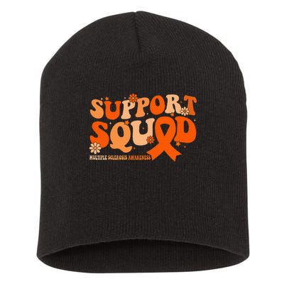 Support Squad Orange Ribbon Multiple Sclerosis Awareness Ms Short Acrylic Beanie