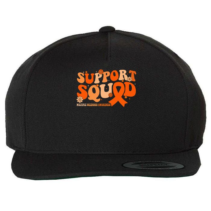 Support Squad Orange Ribbon Multiple Sclerosis Awareness Ms Wool Snapback Cap