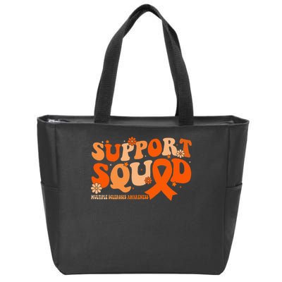 Support Squad Orange Ribbon Multiple Sclerosis Awareness Ms Zip Tote Bag