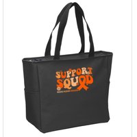 Support Squad Orange Ribbon Multiple Sclerosis Awareness Ms Zip Tote Bag