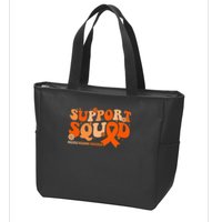 Support Squad Orange Ribbon Multiple Sclerosis Awareness Ms Zip Tote Bag
