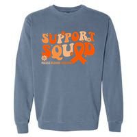 Support Squad Orange Ribbon Multiple Sclerosis Awareness Ms Garment-Dyed Sweatshirt
