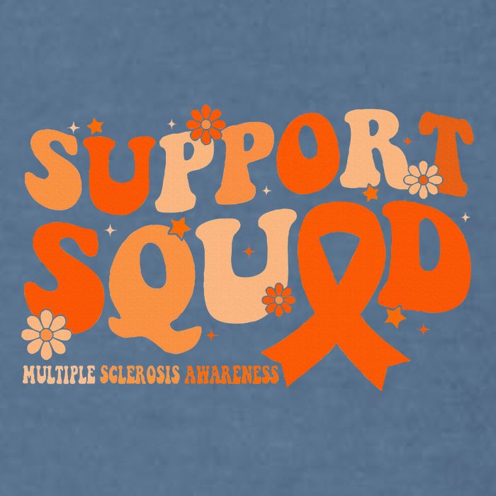 Support Squad Orange Ribbon Multiple Sclerosis Awareness Ms Garment-Dyed Sweatshirt