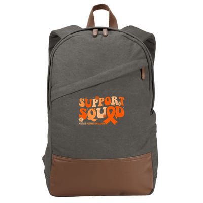 Support Squad Orange Ribbon Multiple Sclerosis Awareness Ms Cotton Canvas Backpack