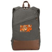 Support Squad Orange Ribbon Multiple Sclerosis Awareness Ms Cotton Canvas Backpack