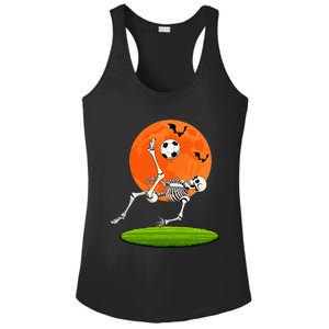 Soccer Skeleton Overhead Kick Soccer Player Halloween Moon Ladies PosiCharge Competitor Racerback Tank