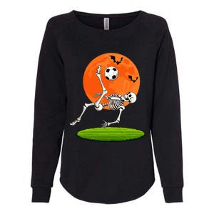 Soccer Skeleton Overhead Kick Soccer Player Halloween Moon Womens California Wash Sweatshirt