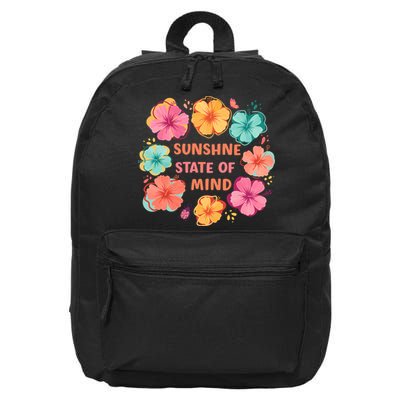 Sunshine State Of Mind Flower Floral Hibicus Tropical 16 in Basic Backpack