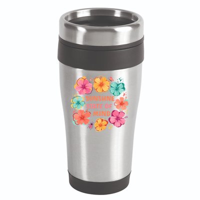 Sunshine State Of Mind Flower Floral Hibicus Tropical 16oz Travel Tumbler
