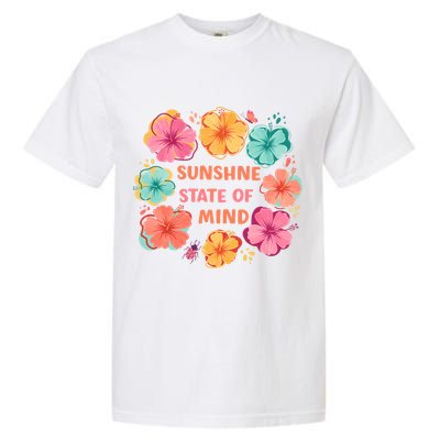 Sunshine State Of Mind Flower Floral Hibicus Tropical Garment-Dyed Heavyweight T-Shirt