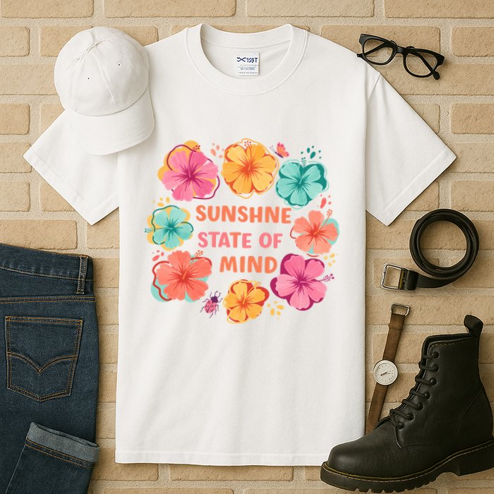 Sunshine State Of Mind Flower Floral Hibicus Tropical Tall T-Shirt