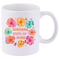 Sunshine State Of Mind Flower Floral Hibicus Tropical 11oz C Handle Ceramic Mug