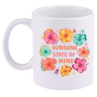 Sunshine State Of Mind Flower Floral Hibicus Tropical 11oz C Handle Ceramic Mug