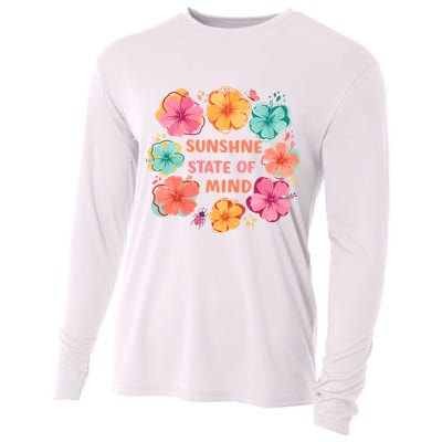 Sunshine State Of Mind Flower Floral Hibicus Tropical Cooling Performance Long Sleeve Crew