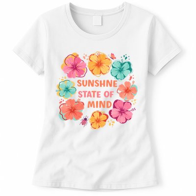 Sunshine State Of Mind Flower Floral Hibicus Tropical Womens T-Shirt