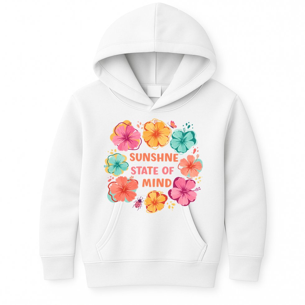 Sunshine State Of Mind Flower Floral Hibicus Tropical Kids Hoodie