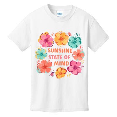 Sunshine State Of Mind Flower Floral Hibicus Tropical Kids T-Shirt