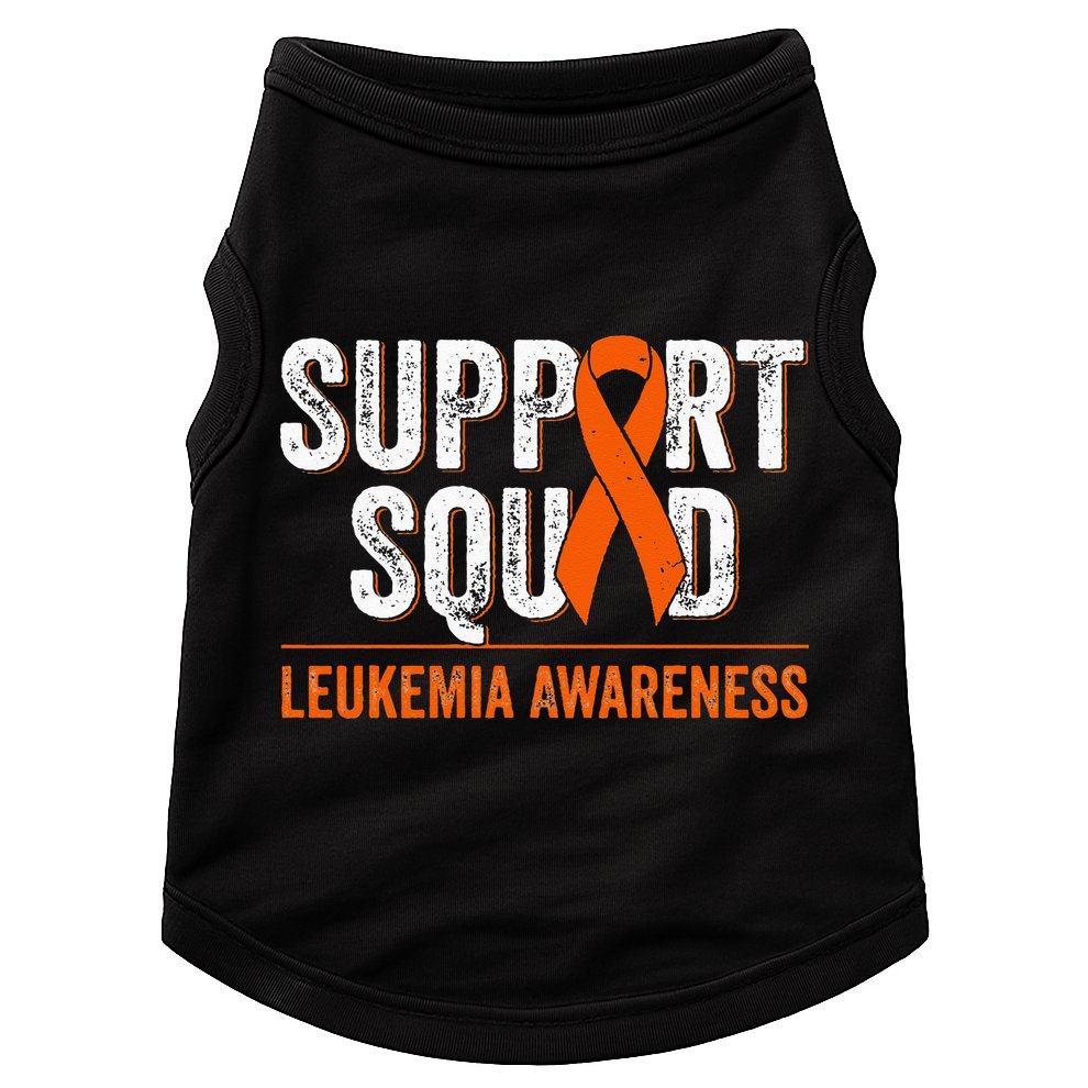 Support Squad Orange Ribbon Leukemia Blood Cancer Awareness Doggie Tank