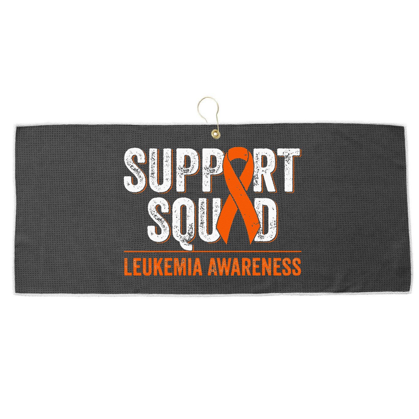 Support Squad Orange Ribbon Leukemia Blood Cancer Awareness Large Microfiber Waffle Golf Towel