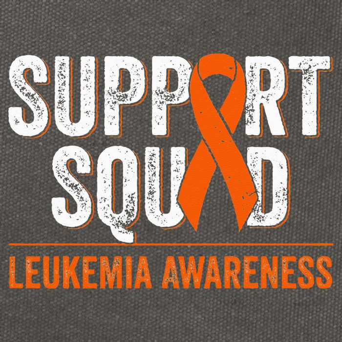 Support Squad Orange Ribbon Leukemia Blood Cancer Awareness Cotton Canvas Backpack