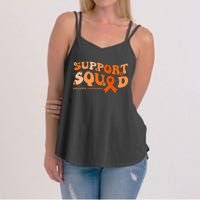 Support Squad Orange Ribbon Leukemia Blood Cancer Awareness Women's Strappy Tank