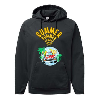 Sweet summer on off timer free time Performance Fleece Hoodie