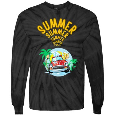 Sweet summer on off timer free time Tie-Dye Long Sleeve Shirt