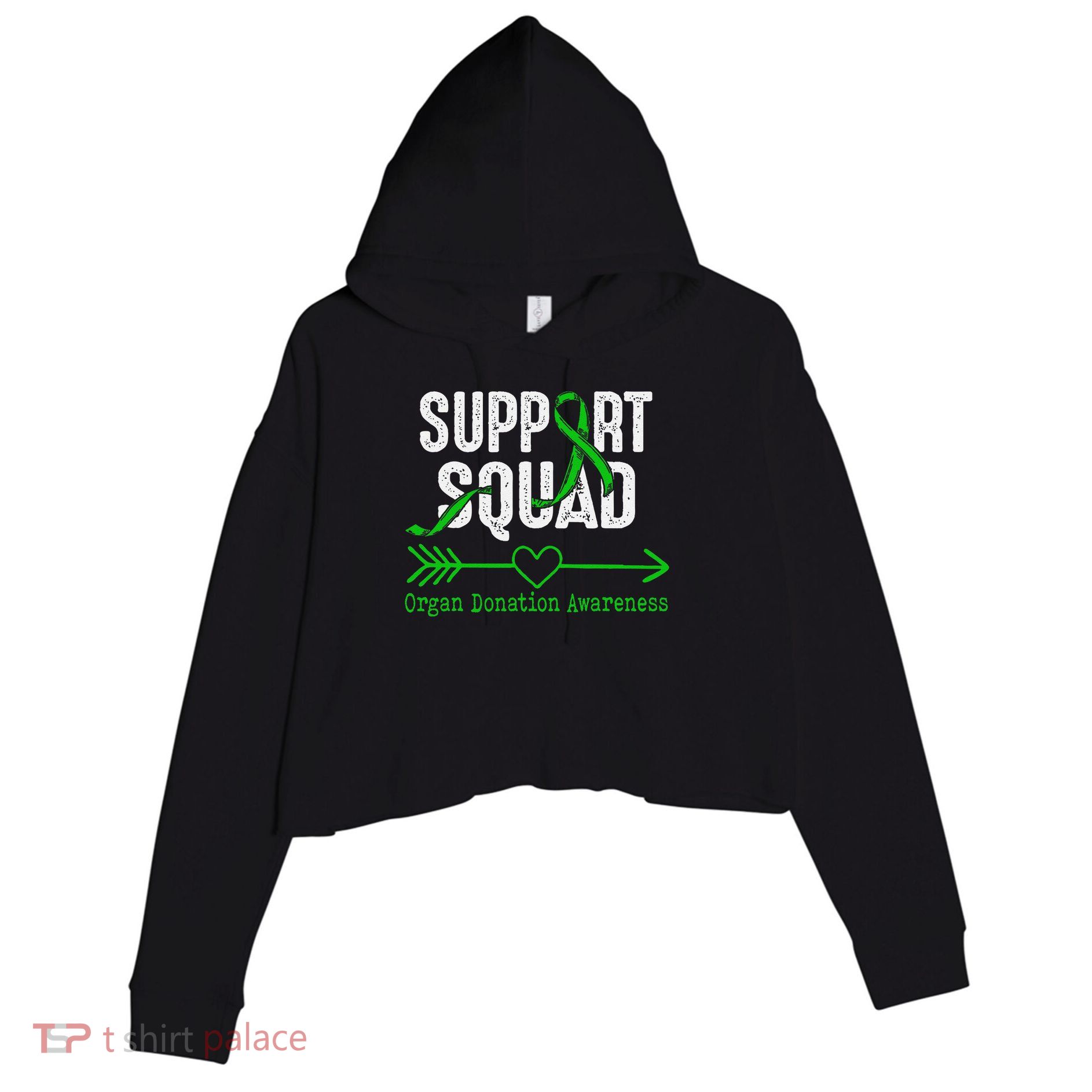 Support Squad Organ Donation Awareness Crop Fleece Hoodie