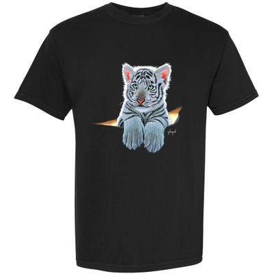 Schim Schimmel Original Artwork, White Tiger Cub Garment-Dyed Heavyweight T-Shirt