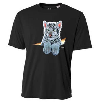 Schim Schimmel Original Artwork, White Tiger Cub Cooling Performance Crew T-Shirt