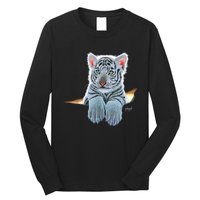 Schim Schimmel Original Artwork, White Tiger Cub Long Sleeve Shirt