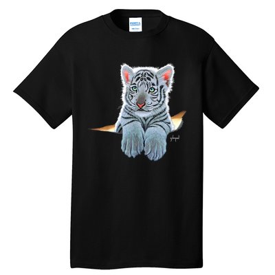 Schim Schimmel Original Artwork, White Tiger Cub Tall T-Shirt