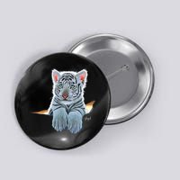 Schim Schimmel Original Artwork, White Tiger Cub Button