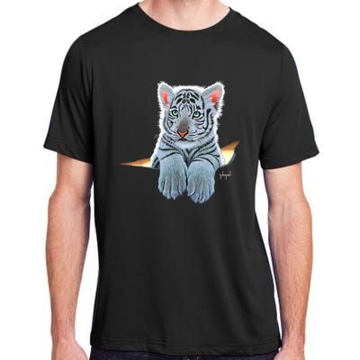 Schim Schimmel Original Artwork, White Tiger Cub Adult ChromaSoft Performance T-Shirt