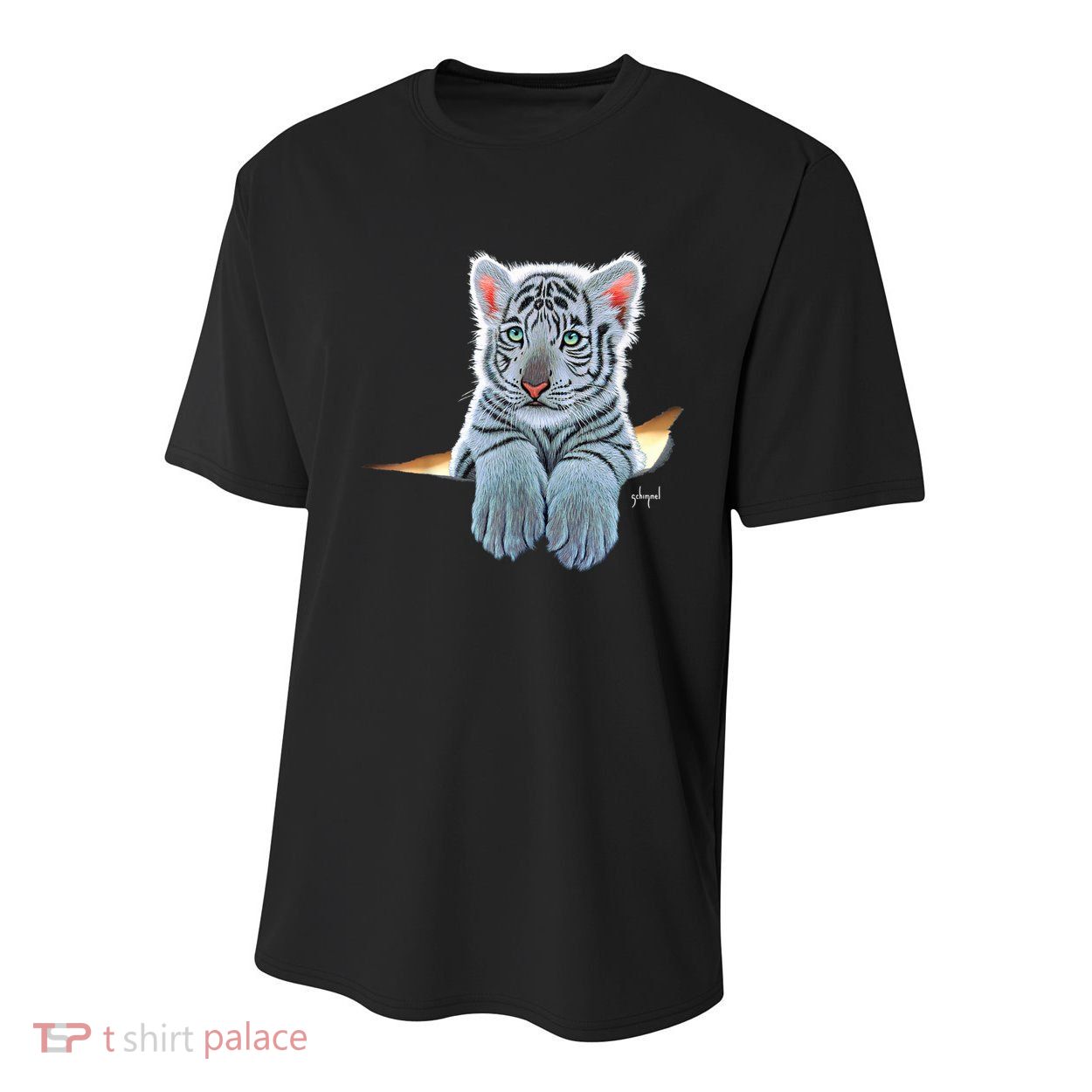 Schim Schimmel Original Artwork, White Tiger Cub Youth Performance Sprint T-Shirt
