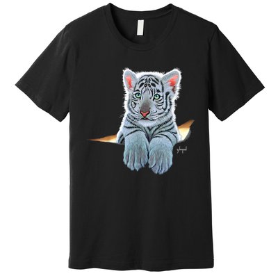 Schim Schimmel Original Artwork, White Tiger Cub Premium T-Shirt