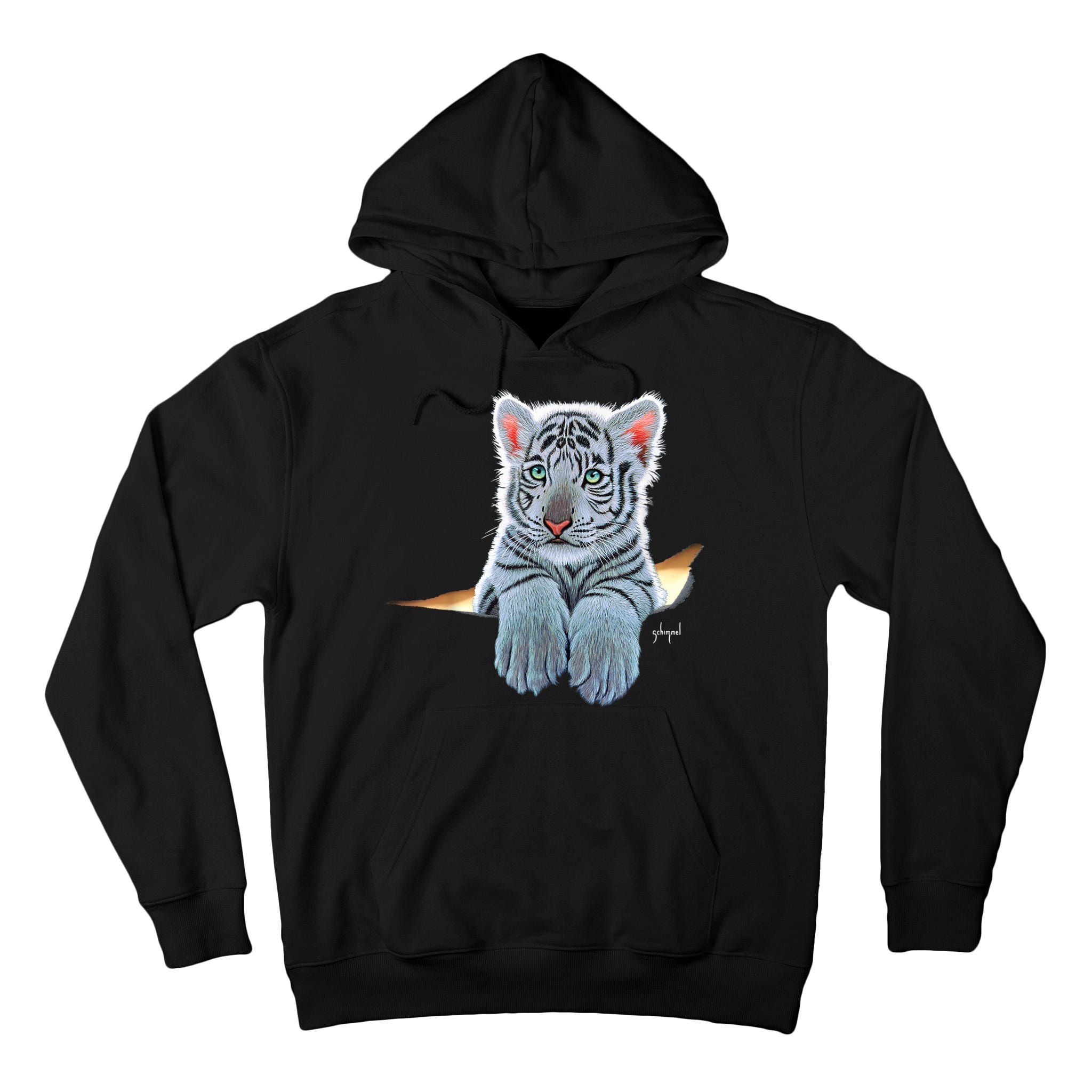 Schim Schimmel Original Artwork, White Tiger Cub Tall Hoodie