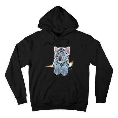 Schim Schimmel Original Artwork, White Tiger Cub Tall Hoodie